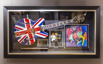 Electric guitar with Great Britain flag of the Rolling Stones