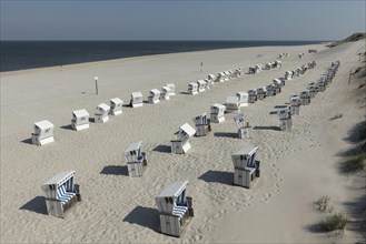 North Sea beach with beach chairs