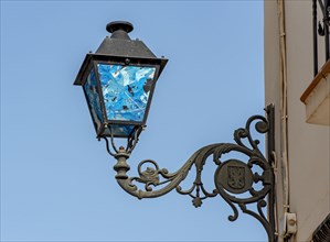 Typical painted street lamp