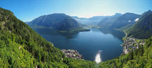 View from above of Hallstatt and Obertraun