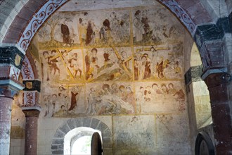 Wall paintings in the church of Jenzat village