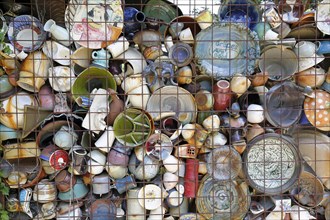 Display of broken ceramics