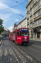 Tram in the Unesco sight the town Lviv