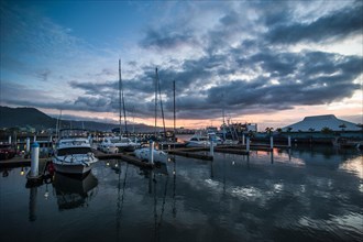 Sailing harbour of Apia at sunset Upolo