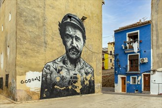 Street art image of tattooed sailor by Felix Gordero