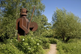 Iron sculpture entitled Guardian by Anatol Herzfeld