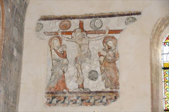 Wall paintings in the painted church of Saulcet