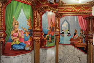 Temple room with coloured murals