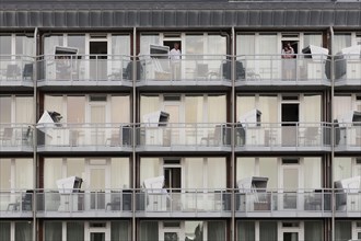 Balconies with beach chairs