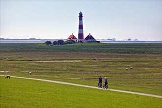 Westerhever Lighthouse with cycling