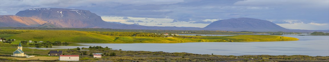 Myvatn with Blafjall and Sellandafjall in the evening light