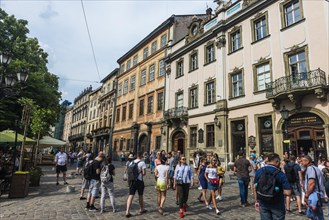 Pedestrian zone in the center of the Unesco sight the town Lviv