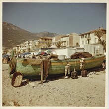 Fishing boat on the beach of Finale Ligure