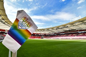 Corner flag VfB with LGBT or LGBTQ for lesbian