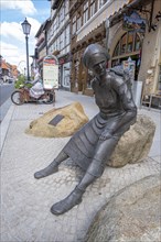 Sculpture Harzer Kiepenfrau by Guenther Dittmann in the city centre of Wernigerode