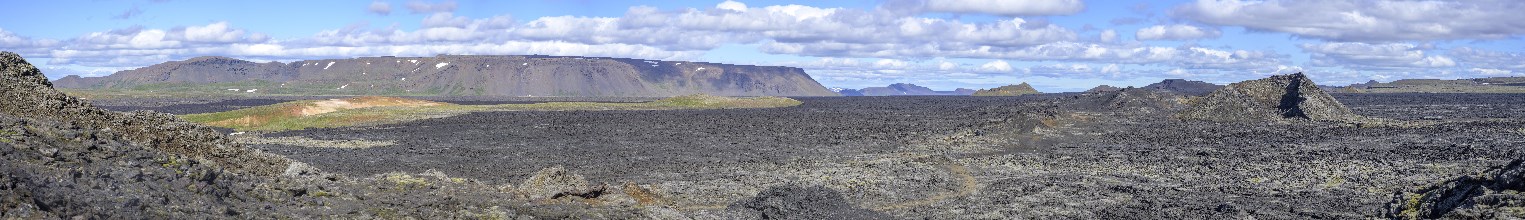Lava field and crater of the Krafla volcanic system