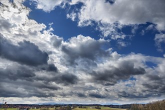 Dramatic clouds at the edge of the Alps near Munich