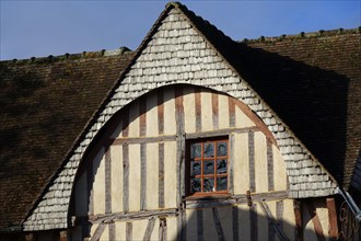 Gable of a half-timbered house on the Place du Chatel