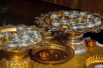 Golden offering bowls
