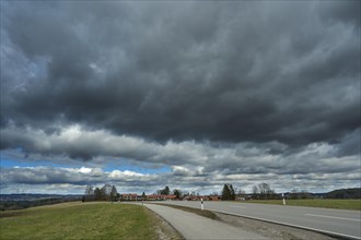 Dramatic clouds at the edge of the Alps near Munich