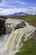 Kirkjufoss and Snaefell in the background