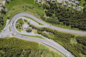 Camou rest area in a hairpin bend on the A13 motorway