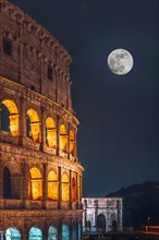 The Colosseum illuminated at night