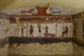 Tomba dei Giocolieri Tomb of the Jugglers or Tomb of the Jugglers with frescoes from the 6th century BC