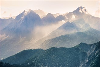 Mountains in front of sunset