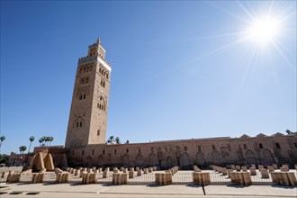 Koutoubia mosque from 12th century in old town of Marrakech