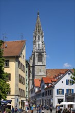 Wessenbergstrasse as a pedestrian zone with a view of Constance Cathedral