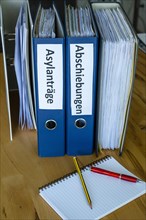 Folder with inscription Asylum applications
