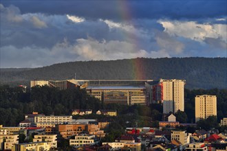 Rainbow over Fritz Walter Stadium