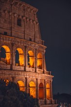 The Colosseum illuminated at night