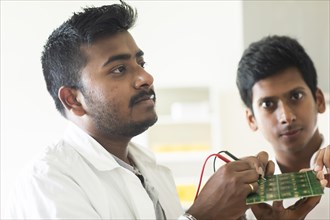 Students in an internship at the university