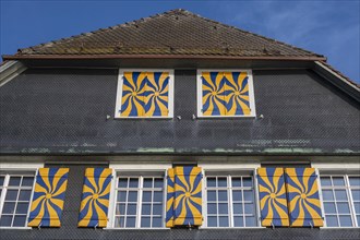 Traditional Swiss half-timbered house