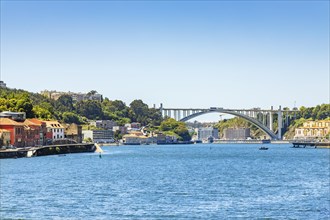 Porto and Vila Nova de Gaia with Arrabida Bridge over Douro River in between