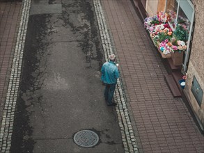 Man in a denim clothes