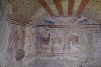 Burial chamber with frescoes