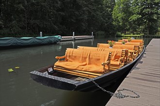 Typical Spreewald barge in the harbour of Schlepzig