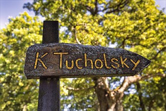 Signpost with the name K. Tucholsky