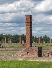 Free-standing chimneys at Auschwitz II-Birkenau concentration camp