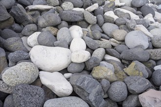 Round stones on the beach