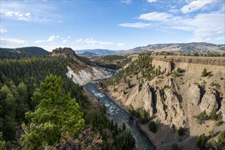 View from Calcite Springs Overlook on Canyon with Yellowstone River