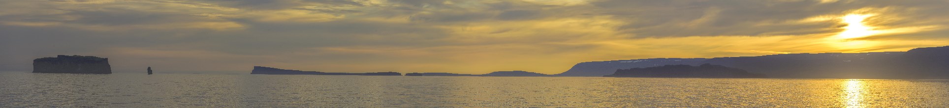 Sunrise with view of Drangey Island