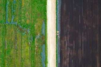 Peat extraction aerial photo