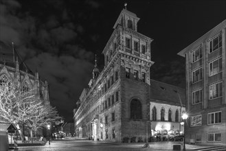 Night view of Wolf's Town Hall