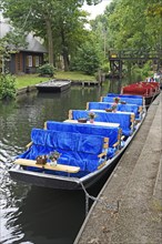 Typical Spreewald barge in the harbour of Lehde