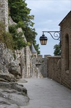 Alley on the monastery island of Mont Saint Michel