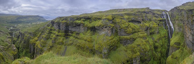 Panorama Glymur Waterfall